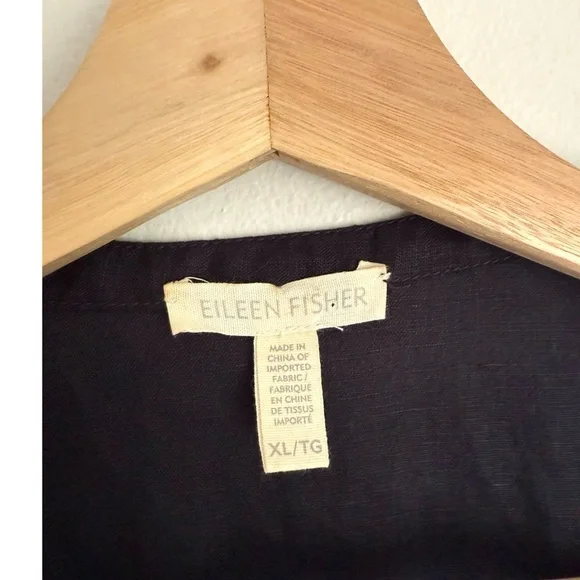 Eileen Fisher Organic Linen Open Cardigan Jacket in Navy Blue - Picture 5 of 6